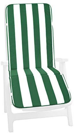 emmevi Kissen für Liegestühle, weich, gestreift, Bezug für Sonnenliege, faltbar, Modell CAIRO mit grünen Bändern