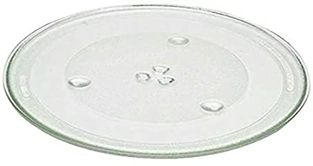 Quailitas Mikrowellenteller – 315 mm Mikrowellen-Drehteller aus Glas mit 3 Befestigungen, kratzfeste Platte, transparent