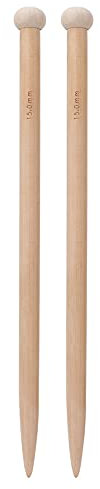Paio di Ferri da Maglia in Legno, Grossi Ferri da Maglia Dritti per Mani Artritiche per Coperte Principianti (15mm)