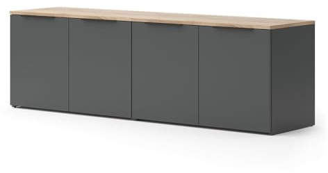 Vicco Mueble de Pared Wido, Antracita, 2 Partes, para el Almacenamiento y la presentación de Dispositivos Multimedia