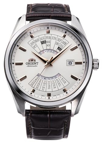 Orient Contemporary Multi Year Calendar - Orologio Uomo Automatico a Carica Manuale Casual Cinturino In Pelle Marrone Cassa In Acciaio Quadrante Grigio - RA-BA0005S30B RA-BA0005S