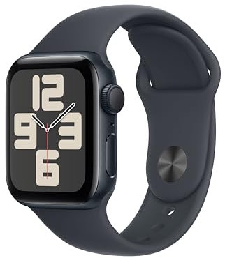 Apple Watch SE de 2.ª generación GPS Smartwatch con Caja de Aluminio en Medianoche de 40 mm y Correa Deportiva Medianoche - Talla S/M. Monitores de entreno y sueño y Resistencia al Agua