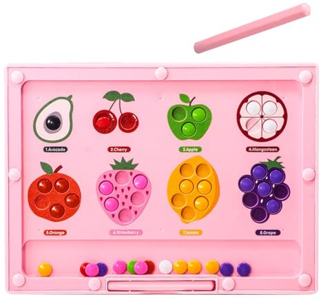 Magnetisk färg labyrint, magnetfärg och räknar labyrint Förskolan lär sig | Fruktfärg Learning Toys för småbarnsförskjutningskoncentrationsträning för barn pojkar flickor