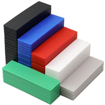 MISIQIMA Pack of 90 Plastic Spacers, 10 x 2.8 cm Plastic Base Plates, Thickness 1-6 cm, Plastic Spacer Blocks, Window Blocks, Durable Underlay Plates