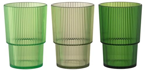 Set 12 Bicchieri Bibita 420 ml Verde, Plastica PS, Shades of Greenery