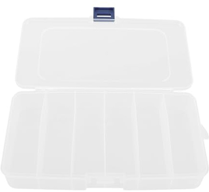 Generico Scatola Portaoggetti Trasparente 6 Scomparti, Organizer da Banco per Trucco Multifunzione, Contenitore Compatto per Cosmetici, Cotton Fioc e Accessori Chioma, per Viaggio e Uso