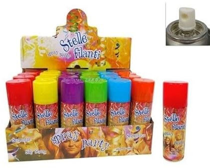 Italia Magazzini Stelle Filanti Spray Colorate per Carnevale, Feste ed Eventi, Bombolette Party Multicolore (24, Bombolett)