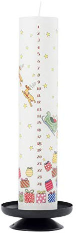 Alison Gardiner Weihnachtsmann Schlitten Wachs Weihnachten Advent Stumpenkerze 50 Stunden Brenndauer 4,5cm x 25,5cm