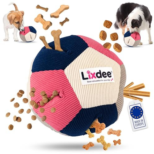 Lixdee Schnüffelball für Hunde – Intelligenzspielzeug mit 4 Schwierigkeitsstufen – Interaktives Hundespielzeug für Leckerlis & zur Förderung der Intelligenz – Beschäftigung für kleine & große Hunde