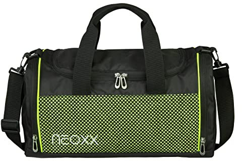 neoxx - Champ Sporttasche All About Neon - Tasche aus recycelten PET-Flaschen - geräumiges Hauptfach - ideal für Sport und Schule - für Kinder