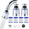 ASANMU Wasserhahnfilter, 360° Drehbar mit 6PCS PP-Baumwolle Filterelement, 2PCS Wasserhahn Filter mit 4 Wasserhahn Entkalker Aufsatz für Küche Home Badezimmer