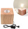 Nizirioo Lampada da Tavolo a Forma di Cubo in Legno, E27 Lampada da Comodino, Base EU-Plug, Perfetta per Camera da Letto, Soggiorno, Ufficio (Senza Lampadina)