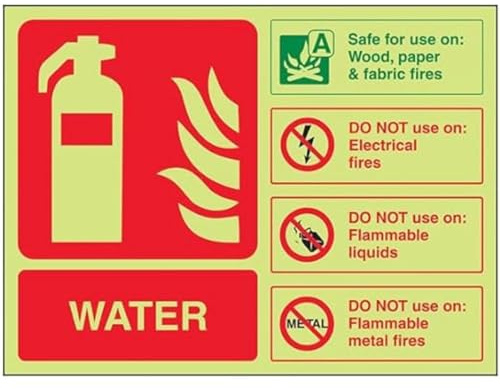 Lot de 10 extincteurs – Identification de l'eau – 150 x 100 mm