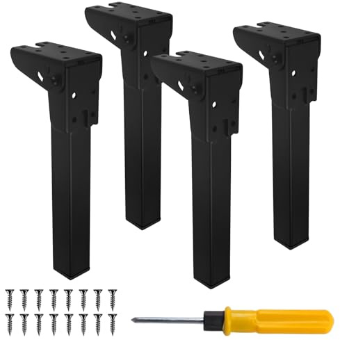 Zhuatek 4 Pcs Folding Table Legs - Metal Furniture Support 25 cm - Replacement Feet for Coffee, Portable Laptop, Bed, Camping Tables