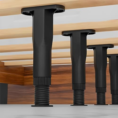 6 patas de soporte de cama de 20 a 37 cm de altura ajustable, soporte de listones de cama resistente, patas de muebles multiusos, marco de cama central, repuesto para cama, sofá, tocador, silla y mesa