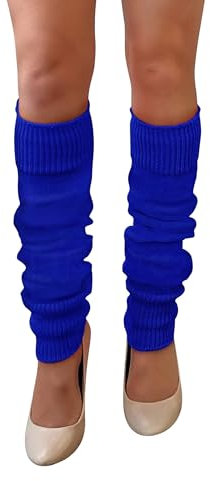NuJake Leg Warmers In Assorted Colours 1980s Luxurious Girls Cosplay Legwarmer (Royal Blue)