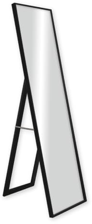 CHELY INTERMARKET MOD19001 Espejo De Pie Cuerpo Entero Negro con Soporte Metálico Plegable 35x150 cm Estilo Minimalista Portátil Vestidor No Requiere Montaje Marco Rectangular Diseño Natural