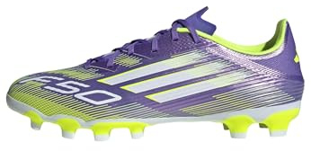 adidas Unisex F50 League Multi Ground Football Boots, Purple Rush/FTWR White/Lucid Lemon, 42 EU