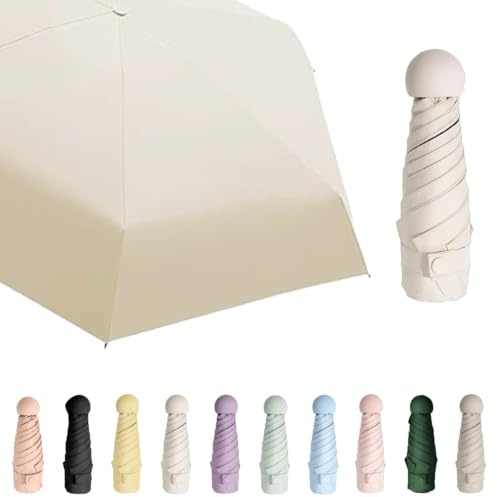Aethryon Mini reseparaply, regn eller solsken för utomhusbruk, parasoll bärbart, UV-skyddsparaply, resebärbart fickparaply, (rundad), Berglönnris