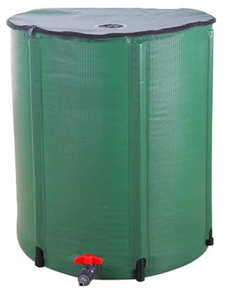 LEADZM Récupérateur d'eau de Pluie Pliable - Réservoir d'eau Écologique avec Filtre Inoxydable pour Jardin, Potager et Arrosage - Facile à Installer et à Ranger (250L)