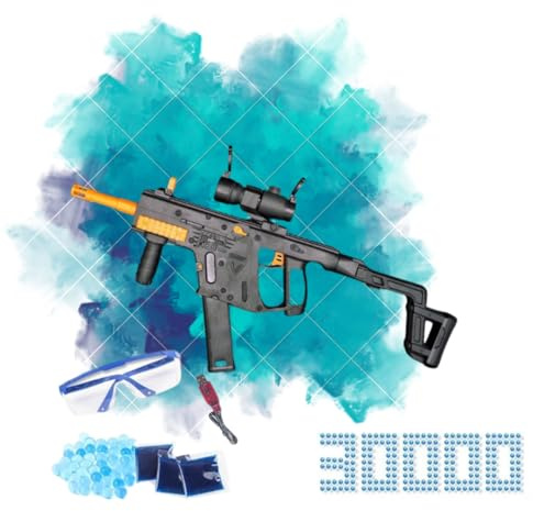 GELSOFT SPAIN® Gel Blaster Vector – Pistola de bolas de gel con batería recargable, mirilla táctica, silenciador y cargador largo – Pistola de hidrogel tipo fusil juguete realista con 500 bolas de gel