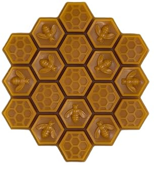 RS 100% cera d'api naturale 500 g – naturale pura (giallo) – Cera per produzione di candele e colata – Made in Germany – Forma esagonale/a nido d'ape – Profumo naturale di cera d'api