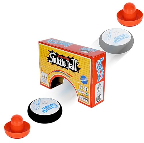 Airhockey-Pucks - Mini Disque Flottant électrique à Piles - Kit de Sport de Table avec 2 poussoirs Rouges - Kit de Jeu d'action Rapide pour et Adultes, Salon, intérieur
