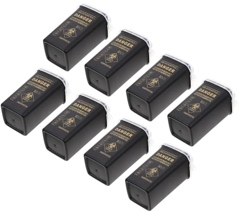 Healeved Conteneur à Objets Tranchants Noir 8 Pièces, Collecteur Sécurisé avec Couvercle, Capacité Spacieuse 15x10 Cm, Collecte Déchets Piquants pour Salon de Tatouage et Usage