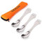 Vdealen Stainless Steel Spork's Extremely Strong Set, Fork & Knife Combo Utensil for Camping, 3-Pack, Curve with Serrated Edge On Fork