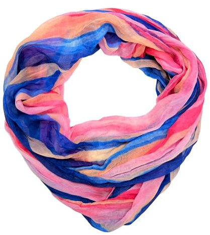 JameStyle26 färggrann siden, sommarsjal, regnbåge, silke, uni, rund halsduk, tubhalsduk, stola, halsduk, lätt, Rosa ränder