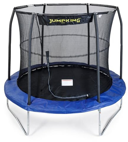Jumpking 8ft Round Tyro Trampoline With Safety Enclosure Net and Ladder ❘ Outdoor Trampoline For Adults & Kids, Polyethylene Surround Pad & UV Protected Safety Net For Safe Bouncing