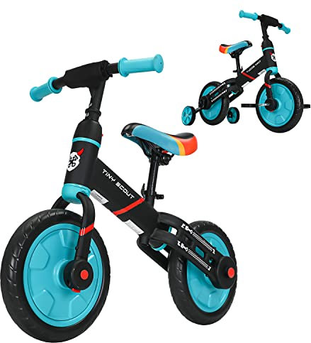 UBRAVOO Laufrad für Kinder ab 3 4 5 Jahre, 4-in-1 Fahrrad mit Option Stützräder und Pedale, Sportlicher Rahmen, 28 cm Räder, Sattel höhenverstellbar