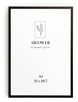 Artower® Bilderrahmen Schwarz Metall Dünner Rahmen für DIN A4 21 x 29,7 cm | Posterrahmen Groß Collage | Picture Frame Metal 21x30 cm | Aluminium Schmal Bilderrahmen | Schwarz Poster Rahmen
