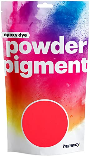 Hemway Epoxy Dye Powder Pigment UV Fluorescent Neon Coral Pink Powder 50g | Mica Pigment for Resin, Epoxy, Polyurethane Paint, Jewellery & Resin Floors, Colour Enhancement