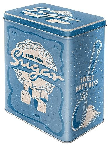 Nostalgic-Art Boîte de conservation rétro L, 3 l, Sugar – Idée de cadeau pour la cuisine, grande récipient métallique, design vintage
