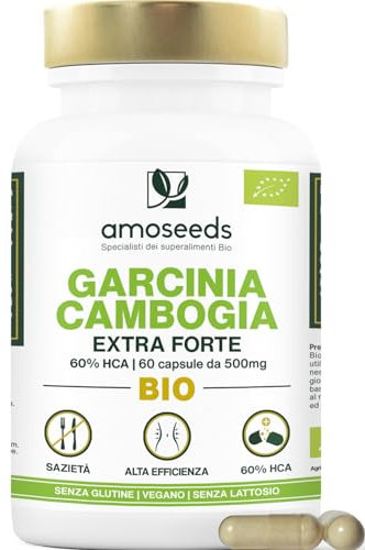 Garcinia Cambogia BIO | Rapida azione ed Efficiente | Alta concentrazione, 60% HCA | 2000mg / giorno | Sazietà | Qualità Superiore