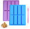 HHXUUAN Stampi in Silicone per Barrette di Cereali, 2 Pezzi Rettangolari 8 Cavità Stampi Silicone Dolci mit Spatola per Burro Muffin Brownie Pane di Mais Cheesecake