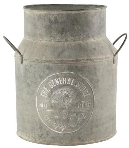 DIVAS SPIRITUAL Tin Planter Novelty Milk Churn Style, General Store Design, 15cm Diameter (Tin Planter Milk Churn General Store 15cm)