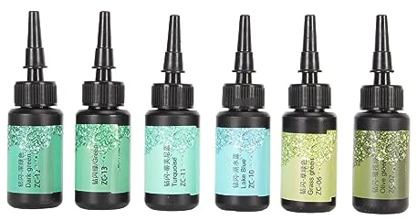 Resin Glue, Colored Resin Aluminum Foil Sealing 10ml Each Fast Curing Pen Shaped Portable for Crafts (Green Series)
