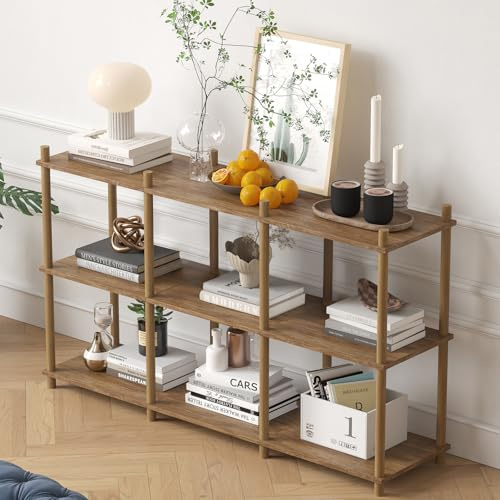YGYQZ Librería, Estantería de 6 Cubos, Estanterías Anchas y Abiertas para Salón, Dormitorio y Oficina en Casa 120x30x71 cm Marrón Rústico