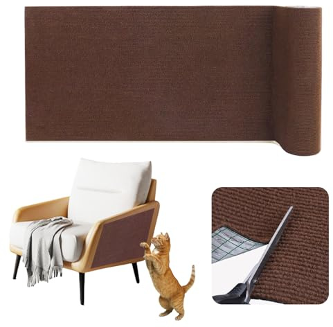 Kratzteppich selbstklebend Kratzmatte Katze Sofa Kratzbretter Katze Wand Kratzbrett Katzen Katzenwand Kratzschutz Wand (Dunkelbraun, 40cm×2m)