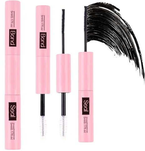 DIY Eyelash Extension Glue - Super Strong Hold, Sensitive Eyes-Friendly - Lash Bond & Seal for Cluster & Individual Lashes with Mascara Wand