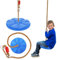 Yuraigm Tellerschaukel Outdoor, Schaukel Kletterseil Baum Kinderschaukel mit Plattform & Verstellbarem Halteseil & Stahlringen, Hängeschaukel für Kinder zum Outdoor Indoor Garten, bis 150 kg (Blau)