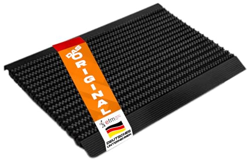 etm Fussabtreter Aussenbereich Alu -Verschiedene Modelle - rostfrei & wetterfest - Haustür Fußabtreter (Power Brush -schwarz mit PVC Rahmen, 60 x 90 cm)