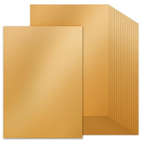 60 x dubbelsidig hantverkskartong pärlemor guldkartong DIN A4 21 x 29,7 cm 200 g metalliskt guld pärlpapper pärlemor glans dekorativt papper metalliskt skimmer glanslåda