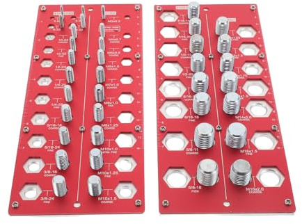 CIYODO Calibrador De Tornillos Comprobador De Tamaño De Pernos Calibrador De Roscas Estándar Y Métricas Comprobador De Paso De Rosca