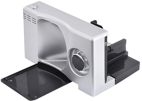 Cortador de carne y pan congelado multifuncional, cortador eléctrico de alimentos de 100 W con grosor ajustable de 0 a 15 mm y hoja de acero inoxidable de 170 mm