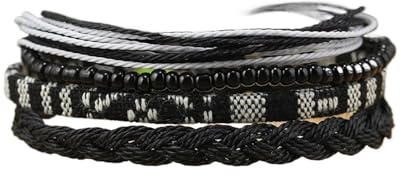 PADGCNOR Pulsera de Cuerda Trenzada 4/24 Uds. Pulsera de surfista Bohemia, tobilleras, pulsera trenzada, pulseras tobillo cuerda colores, joyería playa verano impermeable(Color 1)