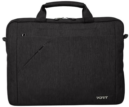 Port Designs Sydney Top Loading Shoulder Bag Case for 15/16-Inch Laptops with Smartphone Tech Accessories Pocket and Adjustable Shoulder Strap, Black