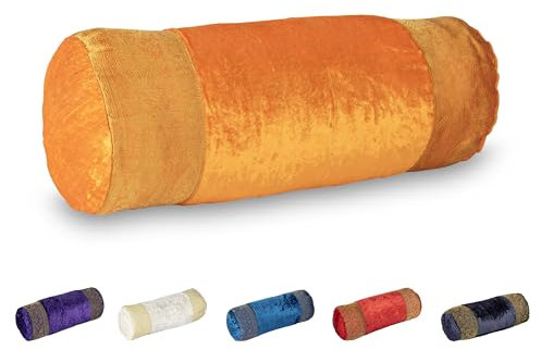 Aga's Own Nackenrolle – Memory Foam Kissen – Ergonomisch gestaltet für Kopf, Nacken, Rücken – Hypoallergenes Kissen – Gefüllt mit Baumwolle – Unterstützung zum Schlafen (Orange)